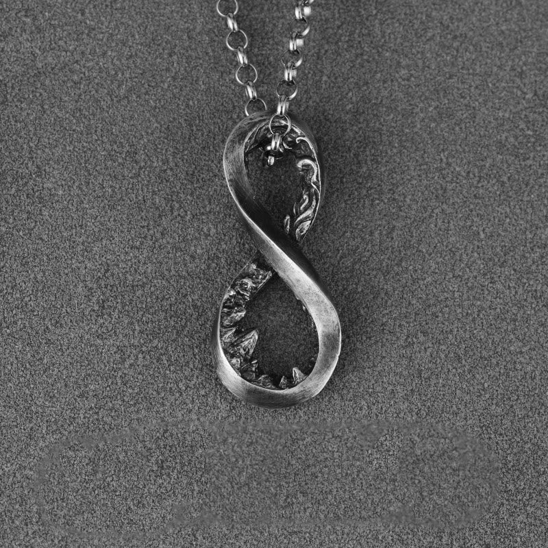 Handcrafted 999 Silver Infinity Mountain Necklace