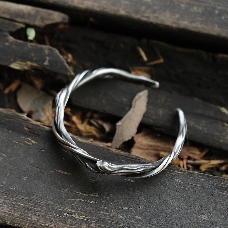 Handcrafted 999 Silver Twisted Branch Bracelet
