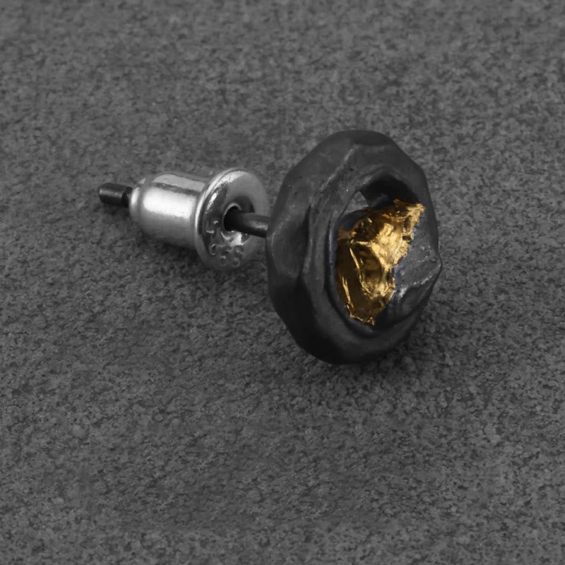 Handcrafted 999 Silver Handmade Gold Mountain Earrings