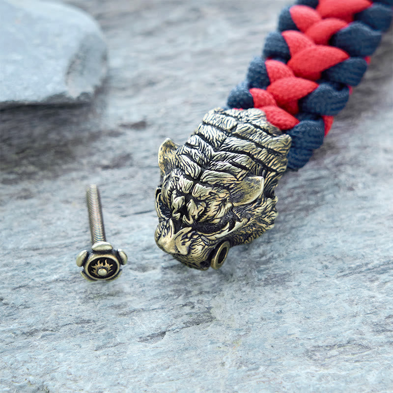 Viking Tiger Head Paracord Braided Bracelet
