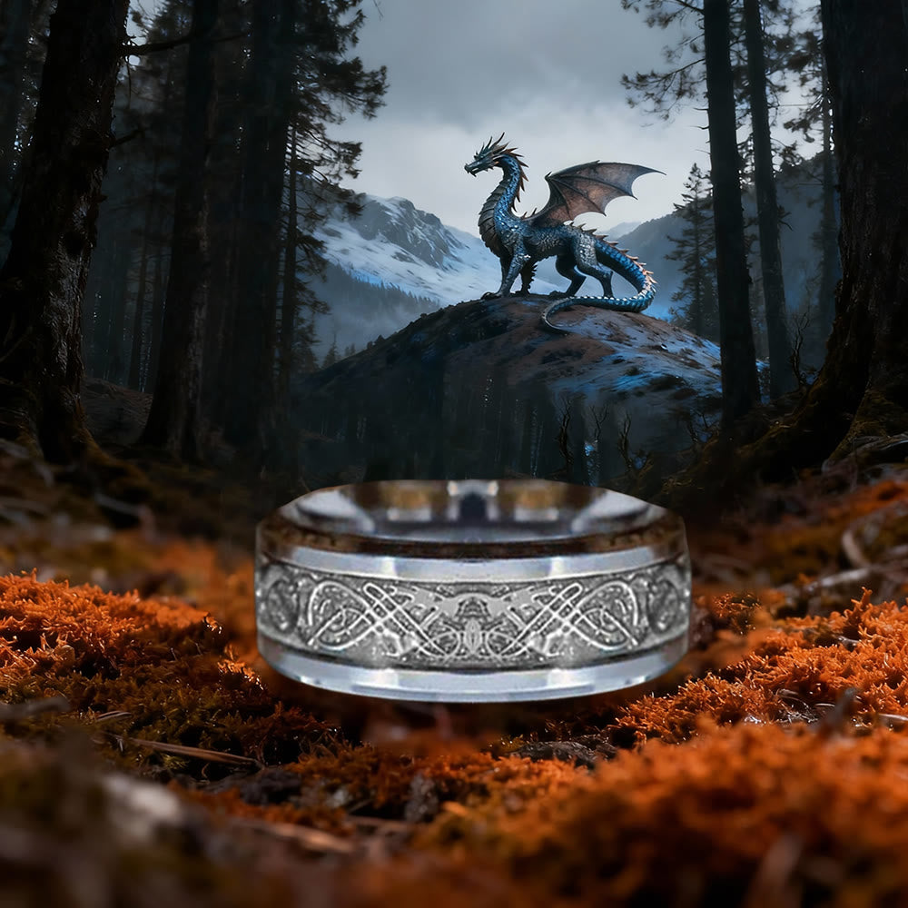 Tungsten Carbide Celtic with Dragon Ring