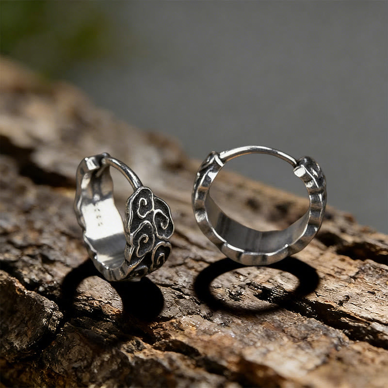 Carved Cloud Texture Vintage Style Earrings