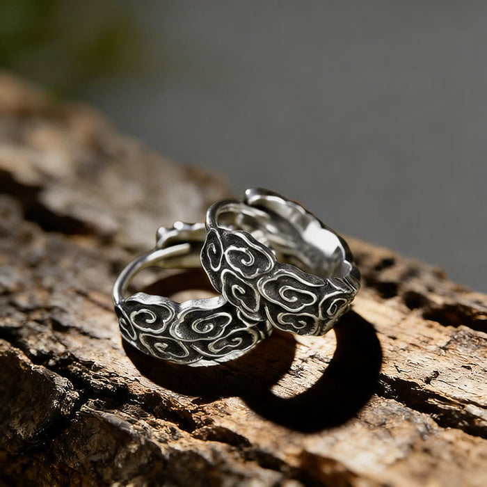 Carved Cloud Texture Vintage Style Earrings