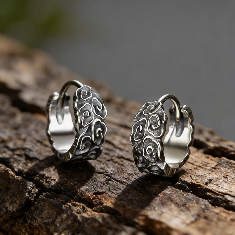 Carved Cloud Texture Vintage Style Earrings