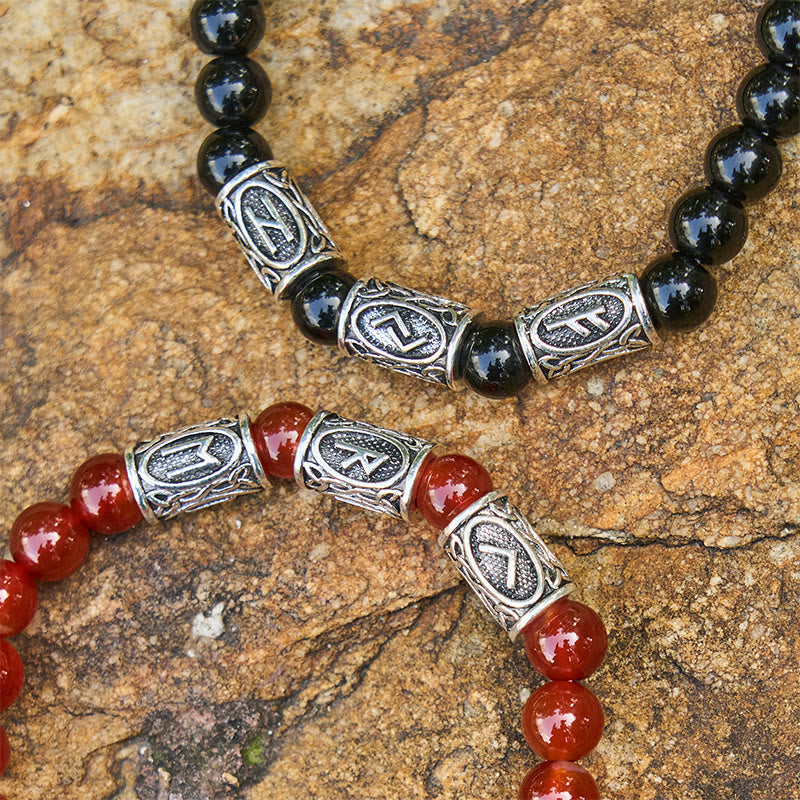 Viking Rune Variegated Crystal Beaded Bracelet