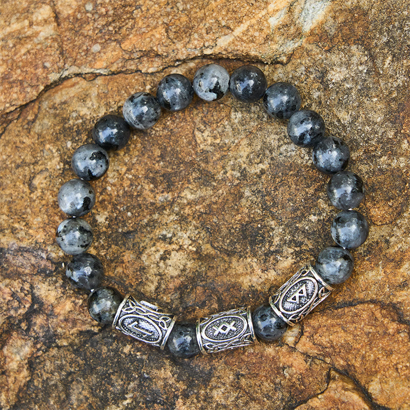 Viking Rune Variegated Crystal Beaded Bracelet