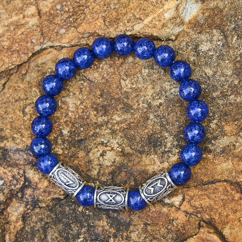 Viking Rune Variegated Crystal Beaded Bracelet