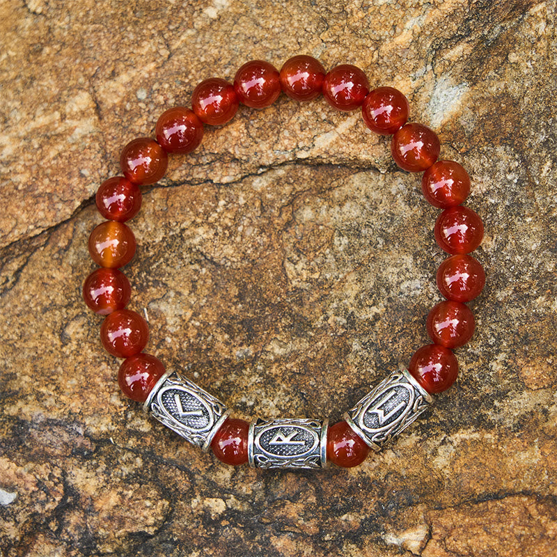 Viking Rune Variegated Crystal Beaded Bracelet