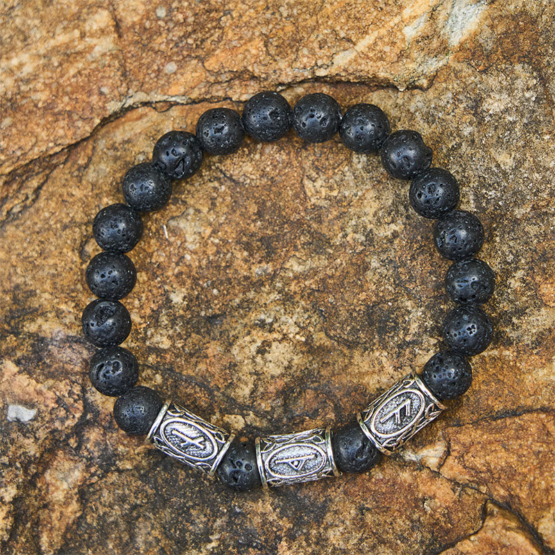 Viking Rune Variegated Crystal Beaded Bracelet