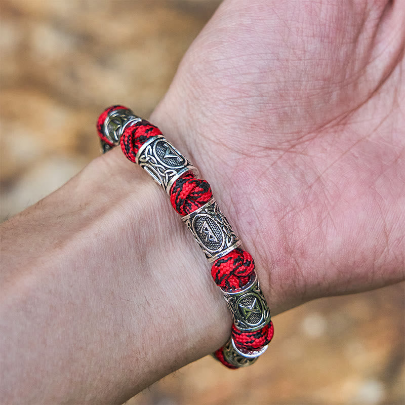 Viking Axe Rune Intertwine Braided Bracelet