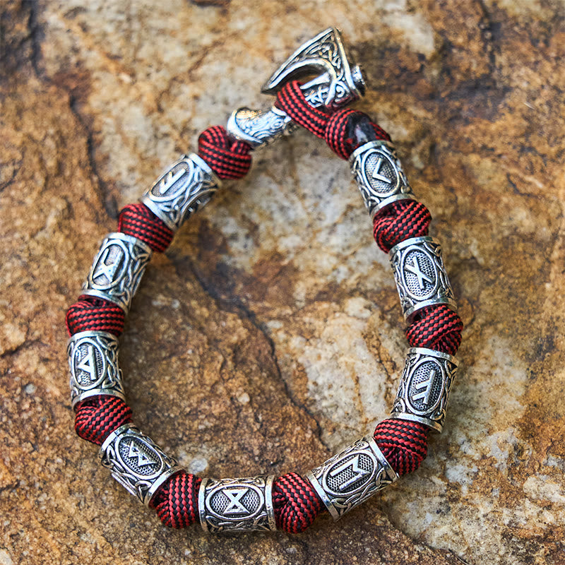Viking Axe Rune Intertwine Braided Bracelet