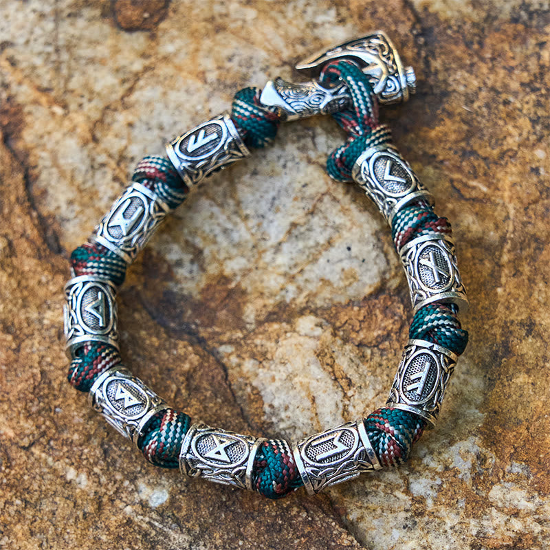 Viking Axe Rune Intertwine Braided Bracelet