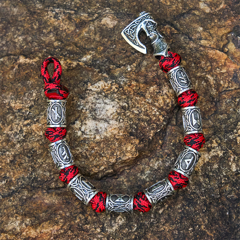 Viking Axe Rune Intertwine Braided Bracelet