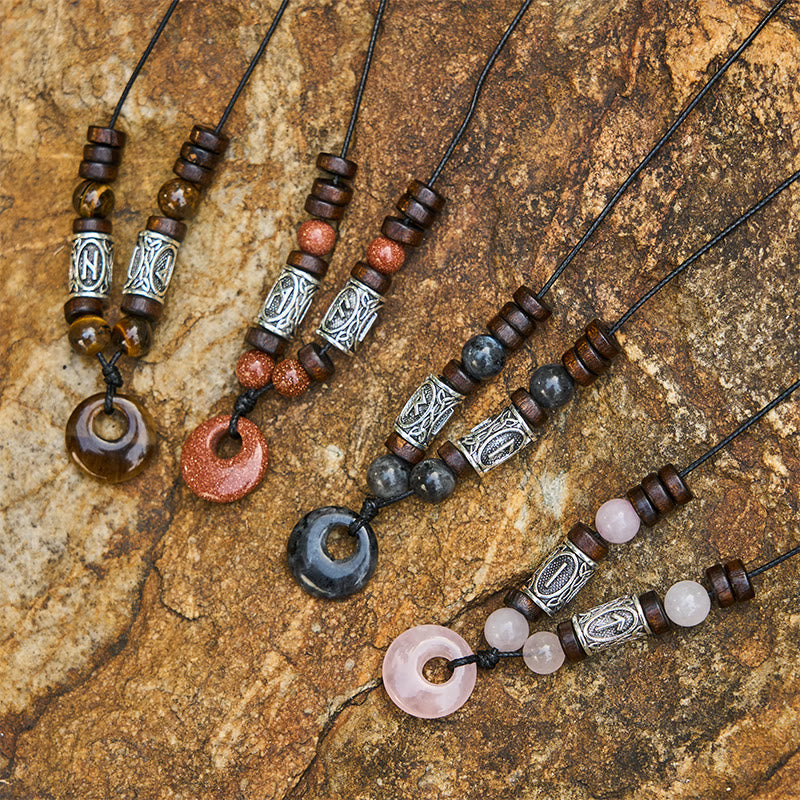 Viking Iridescent Talisman Beaded Necklace