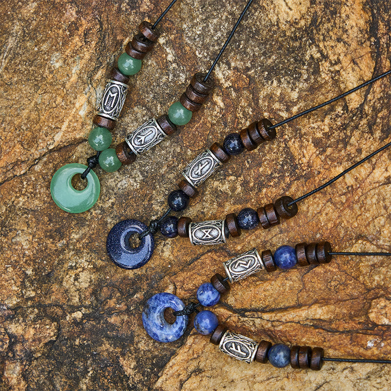 Viking Iridescent Talisman Beaded Necklace