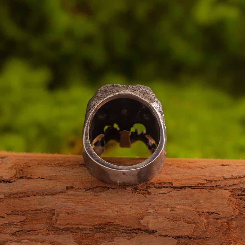 Forged Dual-Face Wasteland Skull Ring
