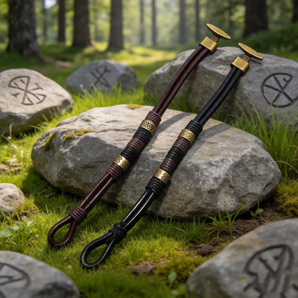 Nordic Braided Leather Voyager Bracelet
