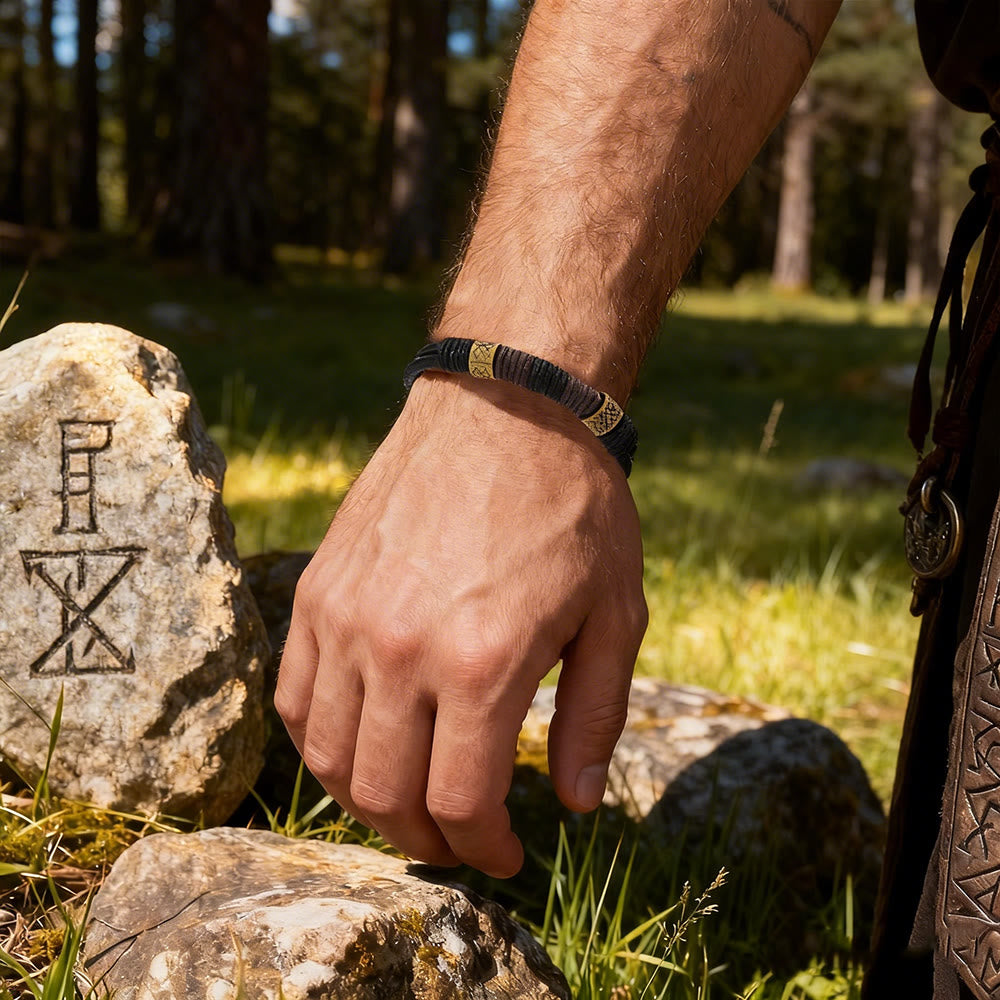 Nordic Braided Leather Voyager Bracelet