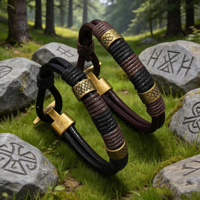 Nordic Braided Leather Voyager Bracelet