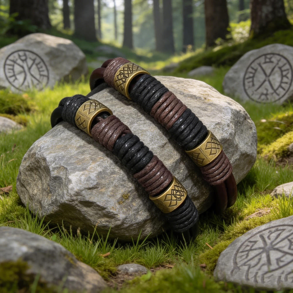 Nordic Braided Leather Voyager Bracelet