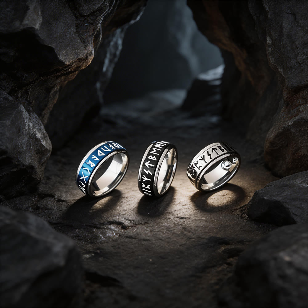 Classic Norse Rune Spinnner Ring