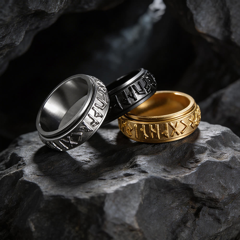 Classic Norse Rune Spinnner Ring