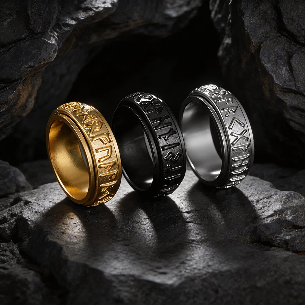 Classic Norse Rune Spinnner Ring
