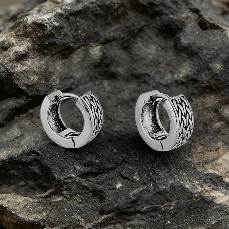 Celtic Braid Vintage Huggie Earrings