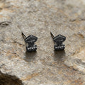 Mjolnir Carved Vintage Stud Earrings