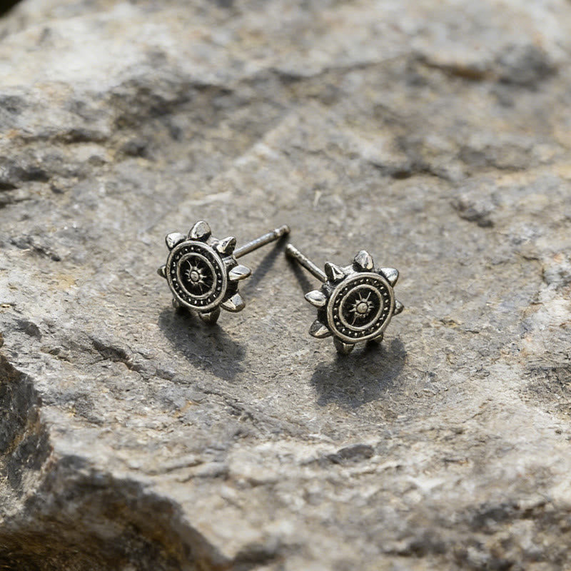Viking Rudder Textured Rustic Earrings