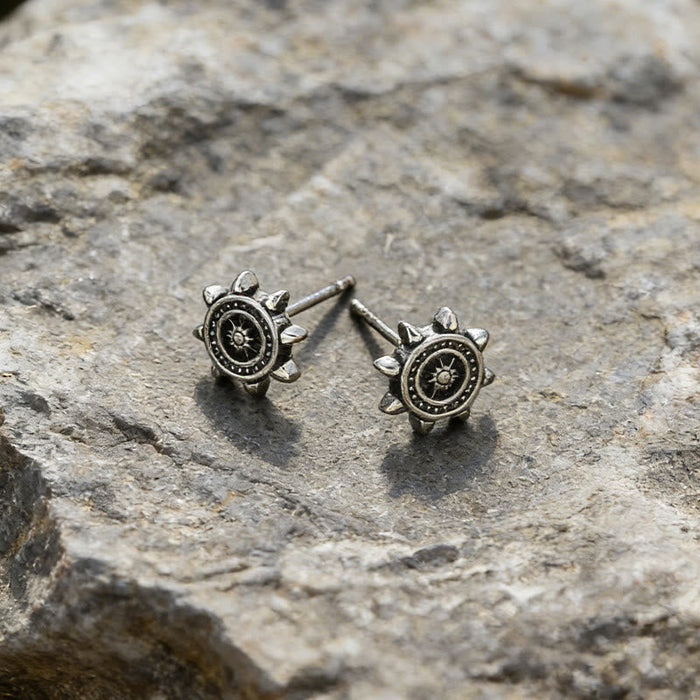 Viking Rudder Textured Rustic Earrings
