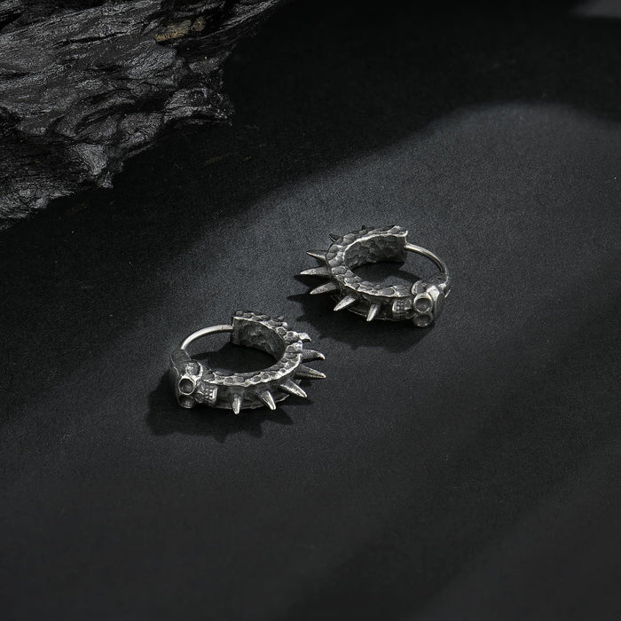 Viking Thorned Skull Huggie Earrings