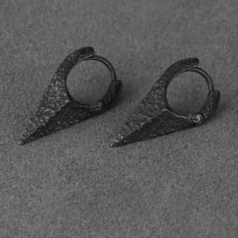 Handcrafted 925 Silver Spearhead Textured Earrings