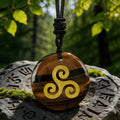 Triskelion Spiral Knot Crystal Necklace