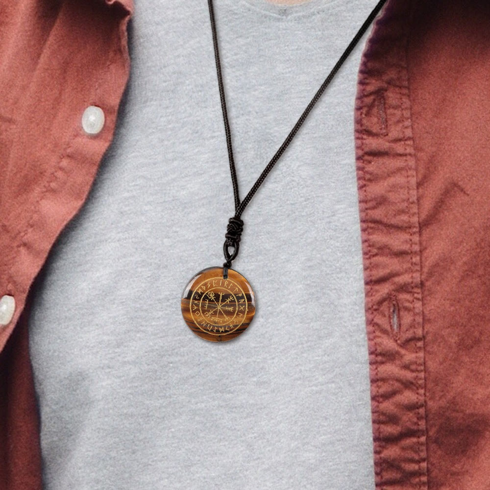 Vegvisir Rune Guidance Crystal Necklace