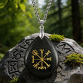 Viking Vegvisir Journey Warding Crystal Necklace