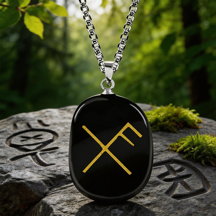 Gibo Auja Luck Rune Crystal Necklace