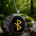 Viking Healing Bind Rune Vitality Crystal Necklace