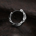 Handcrafted 925 Silver Hammered Rock Hoop Earrings
