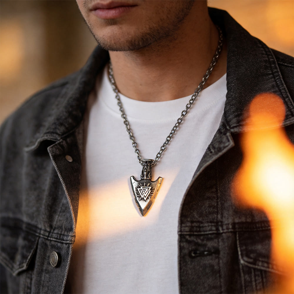 Vegvisir Valknut Retro Arrowhead Necklace