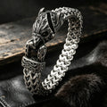 Punk Wolf With Raven Pattern Stainless Steel Bracelet