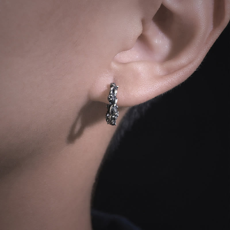 Handcrafted 925 Silver Thorny Bloom Wreath Earrings