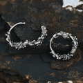 Handcrafted 925 Silver Thorny Bloom Wreath Earrings