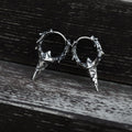 Handcrafted 925 Silver Thorn Spike Hoop Earrings