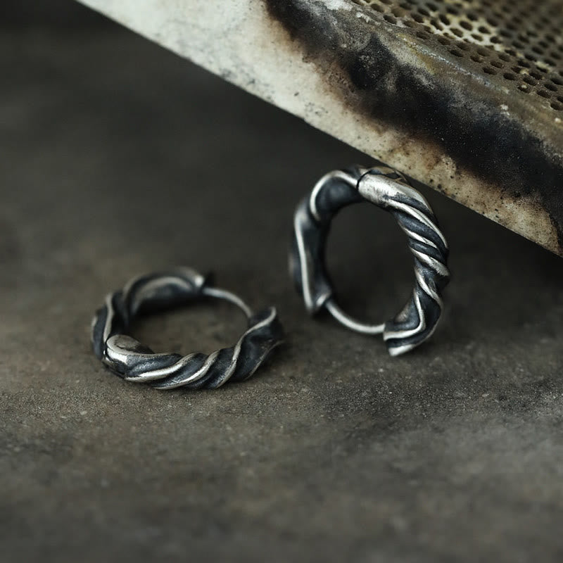 Handcrafted 925 Silver Mobius Eternal Twist Earrings