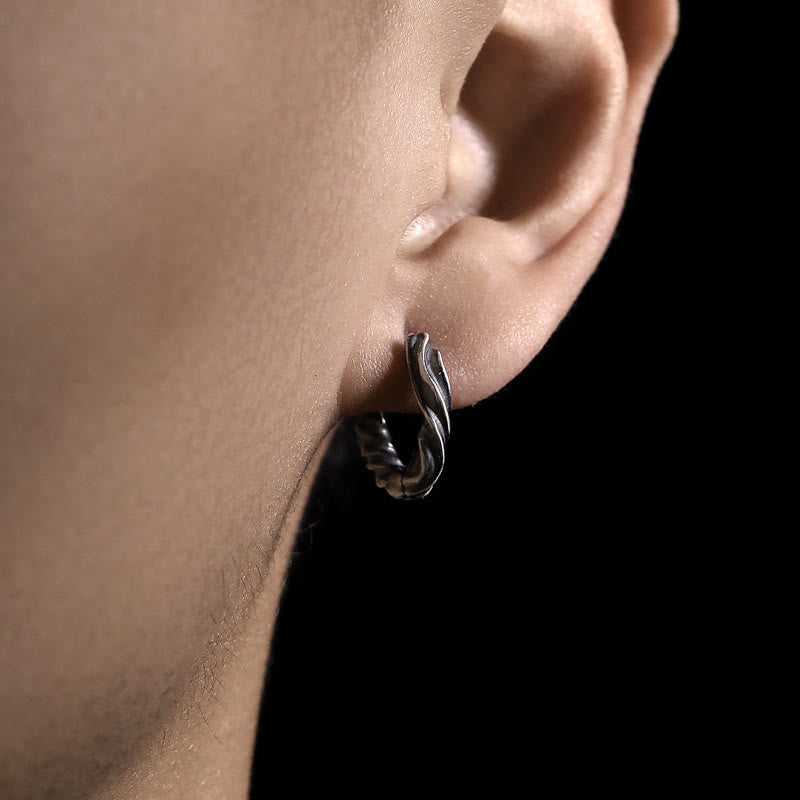 Handcrafted 925 Silver Mobius Eternal Twist Earrings