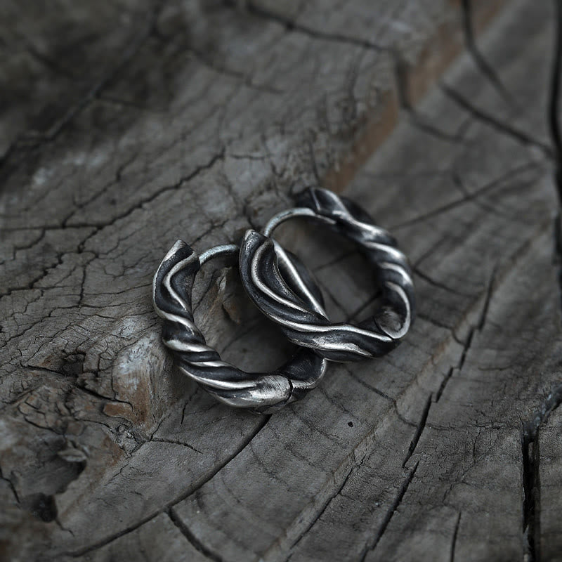 Handcrafted 925 Silver Mobius Eternal Twist Earrings