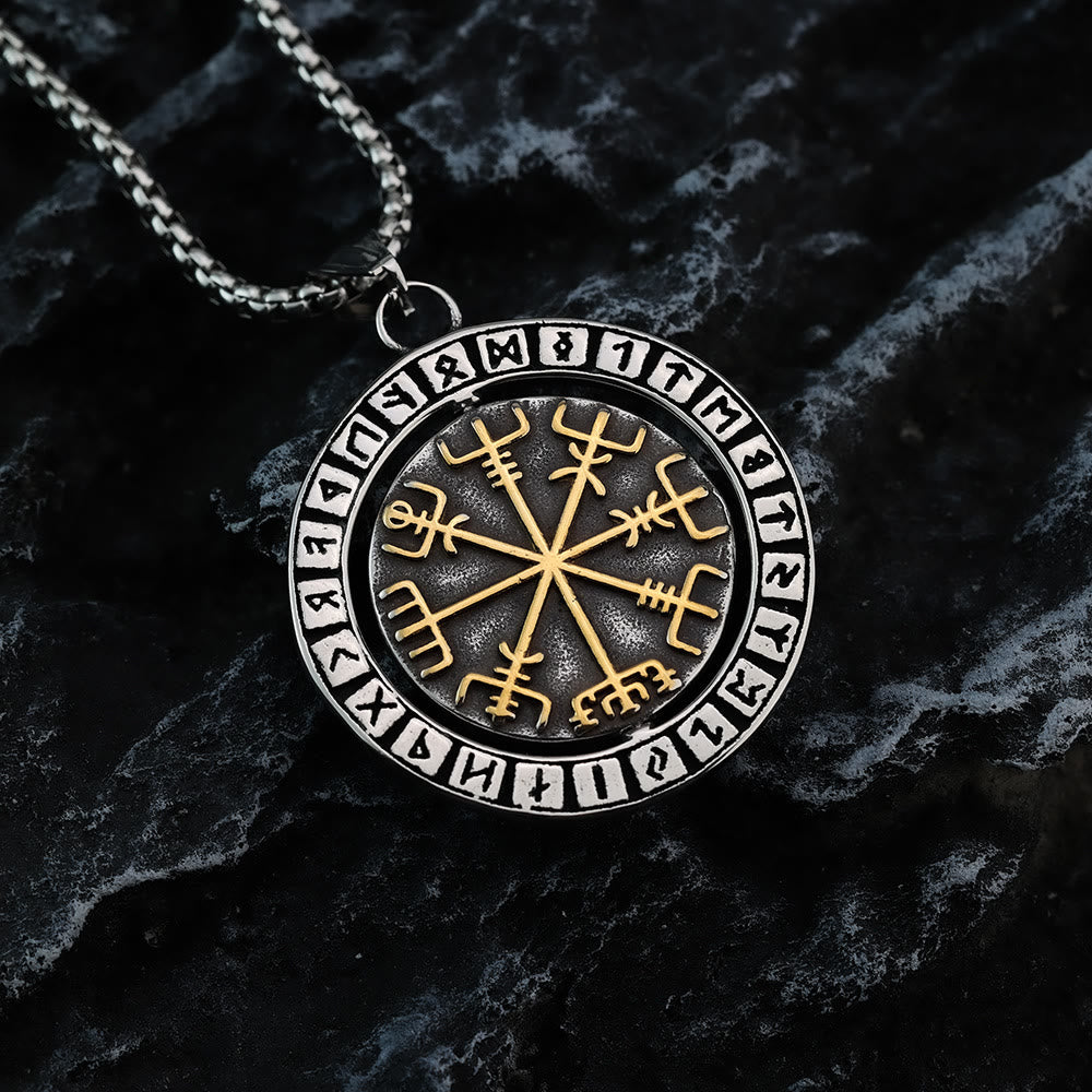 Double Sided Celtic Knot Rune Valknut Spinner Necklace