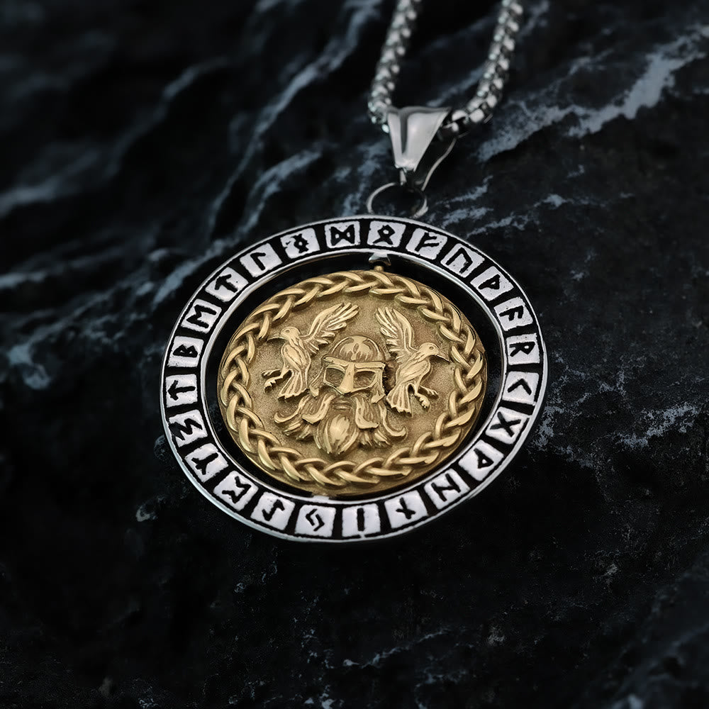 Double Sided Celtic Knot Rune Valknut Spinner Necklace
