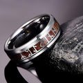 Viking Wood Grain Rune Ring
